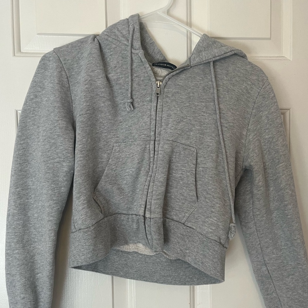 Brandy Melville Cropped Zip Up